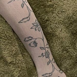 NWT Made in Italy Anthropologie Floral Tights Size S/M